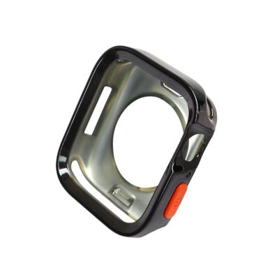 DirectNine Basics TPU Cover for Apple Watch Series Ultra 49mm 9 8 7 41mm 45mm Bumper Frame Shell Cases for iWatch 6 5 SE 4 40 44mm Case(Plating-Black,41mm)