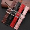 17mm 19mm Genuine Calf Leather Wrist Strap For Swatch Watch Band Men Women Alligator Pattern Bracelet Watchband Accessories view 4
