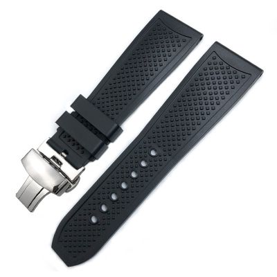 23.5mm Rubber Watchbands For CALIBRE DE CARTIER TANK SOLO SANTOS DE Waterproof Silicone Watch Strap