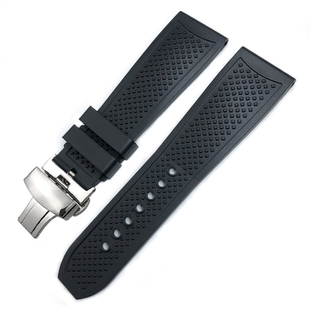 23.5mm Rubber Watchbands For CALIBRE DE CARTIER TANK SOLO SANTOS DE Waterproof Silicone Watch Strap