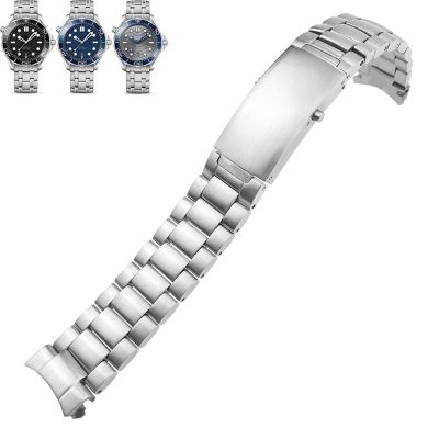 20mm 22mm 316L Stainless Steel Watch Band for Omega Seamaster 300m Speedmaster Planet Ocean 600 Watch Strap Bracelet Belt (Color : Silver 1, Size : 22mm)