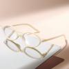 aisswzber Oval Blue Light Blocking Glasses Retro Round Frame Computer Eyewear for Women Men view 3