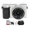 Sony Alpha a6000 Mirrorless Camera with 16-50mm Lens (Silver) with Bag, 64GB Memory Card, Card Reader, Plus Essential Accessories view 1