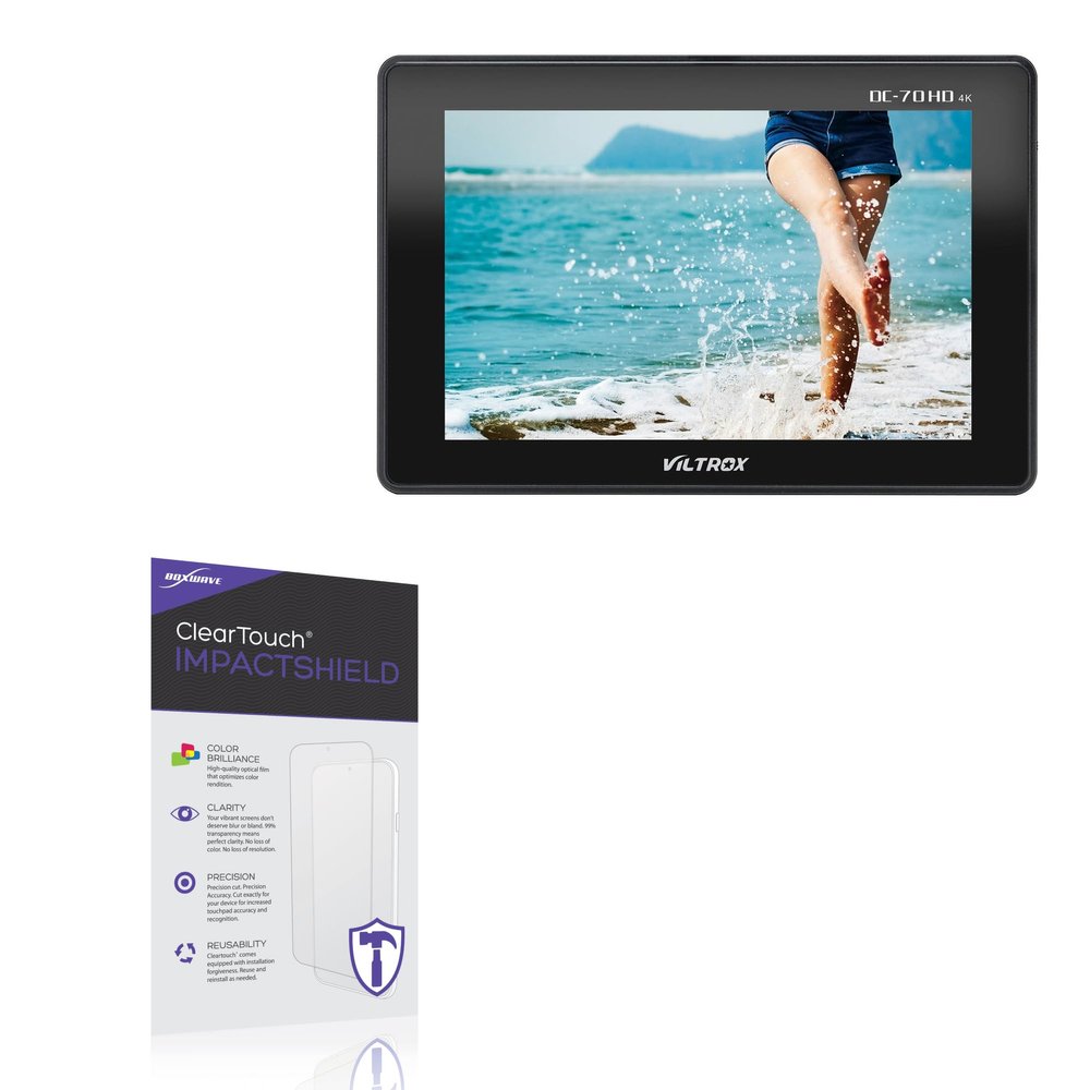 BoxWave Screen Protector Compatible With Viltrox DC-70 HD - ClearTouch ImpactShield (2-Pack), Impenetrable Screen Protector Flexible Film