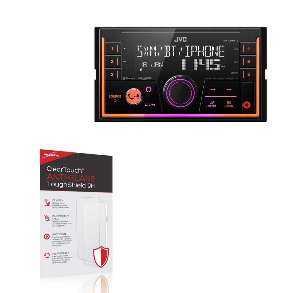 BoxWave Screen Protector Compatible With JVC KW-X840BTS - ClearTouch Anti-Glare ToughShield 9H (2-Pack), Anti-Glare 9H Tough Flexible Film Screen Protector