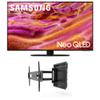 Samsung QN50QN90FAFXZA 50 Inch Neo QLED 4K QN90F Vision AI Smart TV with a Kanto R500 Recessed Ultra-Low Profile Full-Motion Mount (2025) view 1