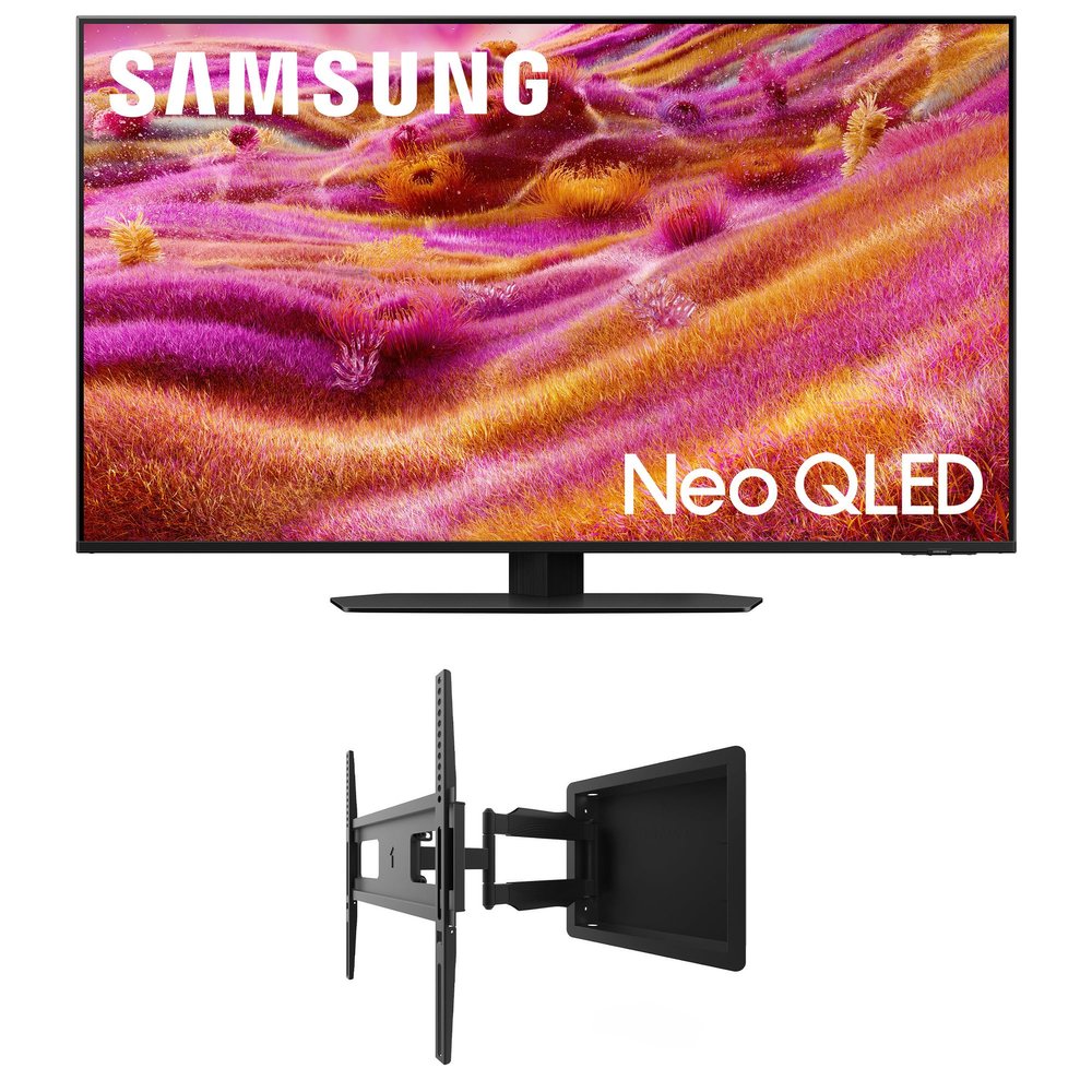 Samsung QN50QN90FAFXZA 50 Inch Neo QLED 4K QN90F Vision AI Smart TV with a Kanto R300 Recessed Low Profile Full Motion Wall Mount (2025)