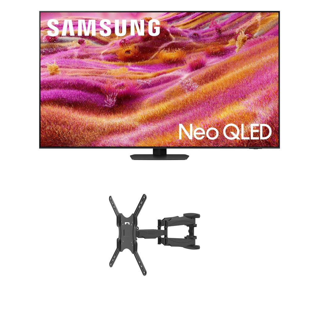 Samsung QN55QN90FAFXZA 55 Inch Neo QLED 4K QN90F Vision AI Smart TV with a Kanto M600 Full Motion Mount (2025)
