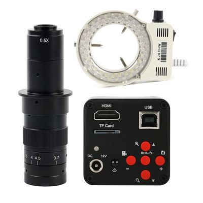 LJSM Lab Microscope Slides 50MP 1080P USB Industrial Electronic Video Microscope Camera C-Mount Microscope Parts(180x Lens with Light)