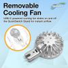 BoxWave Stand and Mount Compatible with Amazon Fire 7 Kids Edition (9th Gen 2019) - QuickSwitch Stand with Cooling Fan, Portable, Multi Angle Viewing Ventilator - Metallic Silver view 4