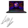 BoxWave Stand and Mount Compatible with MSI Katana 17 - QuickSwitch Stand with Cooling Fan, Portable, Multi Angle Viewing Ventilator - Metallic Silver view 1