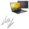 BoxWave Stand and Mount Compatible with ASUS Zenbook 14 OLED (UM3402) - QuickSwitch Stand with Cooling Fan, Portable, Multi Angle Viewing Ventilator - Metallic Silver view 1