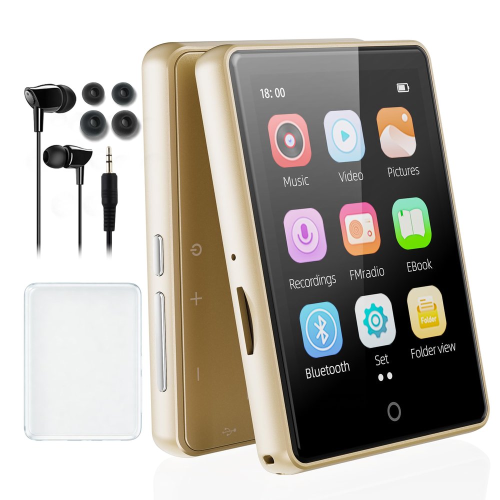 64 GB MP3 Player Bluetooth 5.3,2.8-inch Display, Portable Music Player MP4 Player MP3 Player with Speaker for Kids, FM Radio, Pedometer, Random Folder Sequence Play,128 GB Expandable Mic SD Card