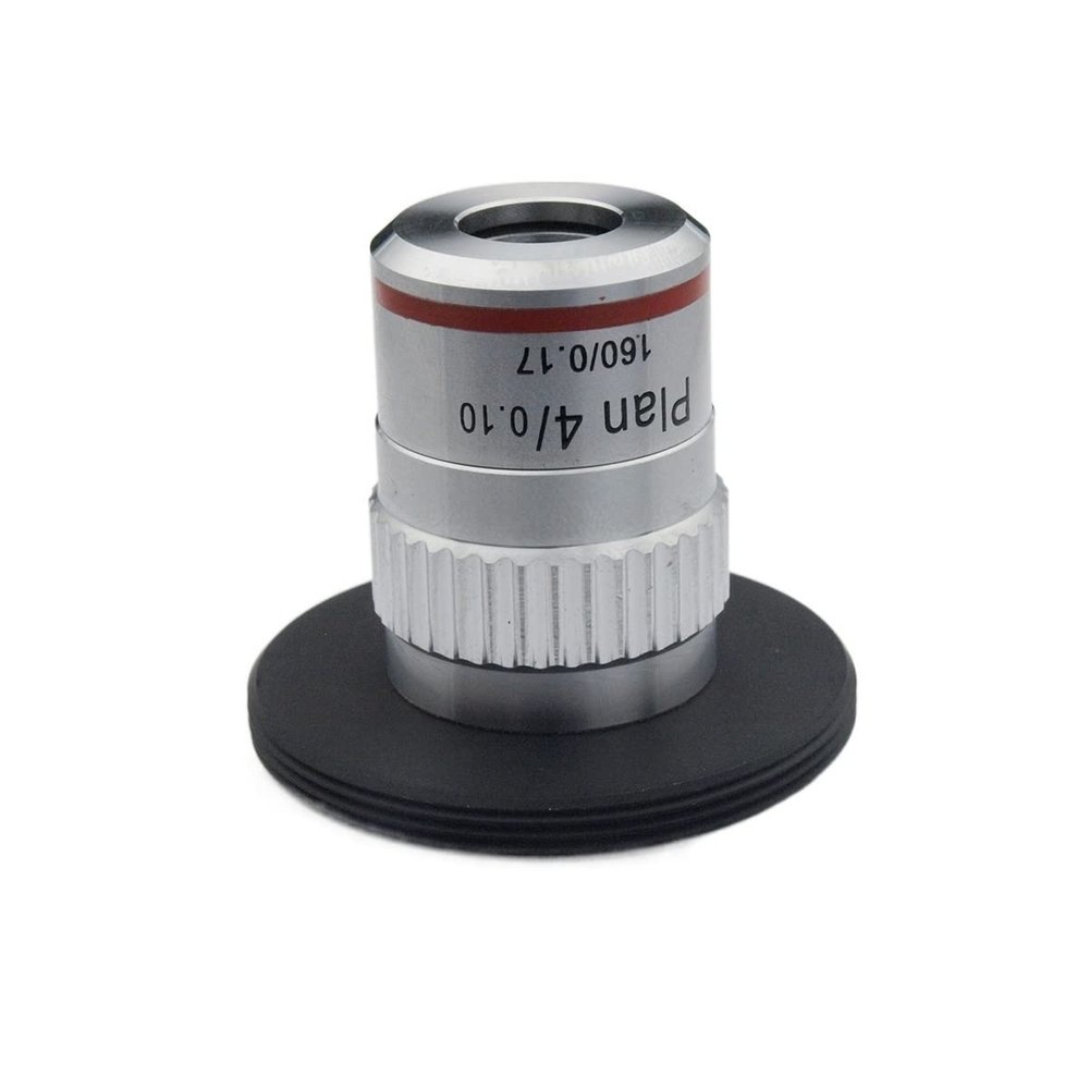 Microscope Accessories Kit Microscope Objective RMS Thread Transfer to M42 X0.75 / M42x1 Interface Adapter Ring Microscope Slides(M42X1-4x Lens B)