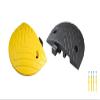 Pittman XPT Eco End-Caps for Modular Speed Bump Kit, 2" Height, High Visibility Reflective Plastic-Rubber Traffic Hump Ends for Asphalt/Concrete, Includes 4 Mounting Bolts (752019) view 1