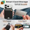 TORU for MagSafe Wallet with Kickstand, N52 Magnetic 6-Card Holder RFID Blocking for iPhone 17/17e/16/16e/15/14/13/12 Pro Max Plus Air - Black view 2