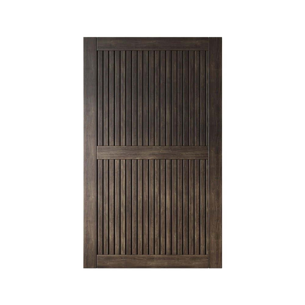 Homacer 48 in. x 80 in. Vertical Stripe Design Ebony Finished & Unassembled Pine Wood Barn Door (Interior Use Only)