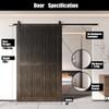 Homacer 48 in. x 80 in. Vertical Stripe Design Ebony Finished & Unassembled Pine Wood Barn Door (Interior Use Only) view 3