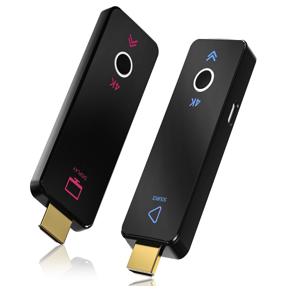 Wireless HDMI Transmitter and Receiver 328FT/100M, 5G Plug & Play Portable Wireless HDMI Extender Kit for 4K@30Hz Input 1080P Output, for Streaming Video and Audio to Monitor from Laptop/TV Box/PC