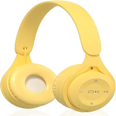 YY KATTY Upgraded Hybrid Active Noise Cancelling Headphones with Transparent Modes Wireless Bluetooth with Mic, Deep Bass,Soft-Earpads Headset Yellow