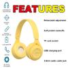 YY KATTY Upgraded Hybrid Active Noise Cancelling Headphones with Transparent Modes Wireless Bluetooth with Mic, Deep Bass,Soft-Earpads Headset Yellow view 4