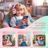 QearFun Gradient Pink+Gradient Black Kids Headphones Wired with 85/94dB Volume Limit, Foldable On-Ear Headset with Microphone & Audio Sharing Port for School, Travel, Tablet, iPad - for Boys & Girls view 4