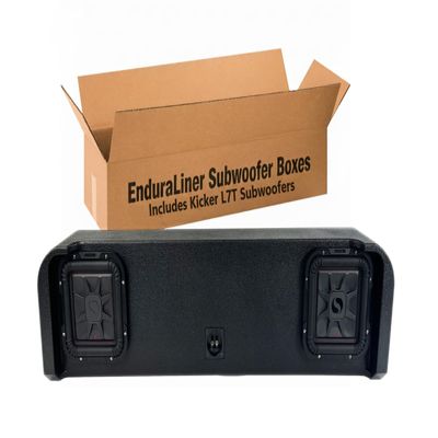 EnduraLiner Custom Subwoofer Box Made with Kicker 2 x 10inches L7T Subs  Fits 20192023 Ford F150  Polyurea Coated