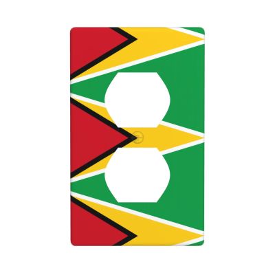 Flag of Guyana Double Sided Wall Plate Kit, Electrical Outlet Cover, Standard Size: 4.50 x 2.76 Inch