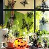 12 Pcs 3D Halloween Wall Sticker Evil Butterfly Skull Wall Decals Peel and Stick Black White Wall Cling Decoration for School Home Office Bathroom Halloween Party Supplies Decor view 1