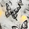 12 Pcs 3D Halloween Wall Sticker Evil Butterfly Skull Wall Decals Peel and Stick Black White Wall Cling Decoration for School Home Office Bathroom Halloween Party Supplies Decor view 3