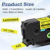 Esaytool 10 Pack Compatible with P-Touch TZe-661 TZe661 TZ-661 Black on Yellow 36mm 1.4'' Laminated Label Tape Replacement for Ptouch PT-P900 9600 9700PC D800W E800W 9500PC P900W P950NW Makers view 2