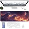 Wolf Gaming Mouse Pad, Mouse Pad 32x16in, Large Desk Mat with Non-Slip Rubber Base, Office Desk Accessories, Large Extended Gaming Keyboard Mat, Big Mousepad for Computer Gamer Office, Orange U-4020 view 2