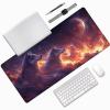 Wolf Gaming Mouse Pad, Mouse Pad 32x16in, Large Desk Mat with Non-Slip Rubber Base, Office Desk Accessories, Large Extended Gaming Keyboard Mat, Big Mousepad for Computer Gamer Office, Orange U-4020 view 3