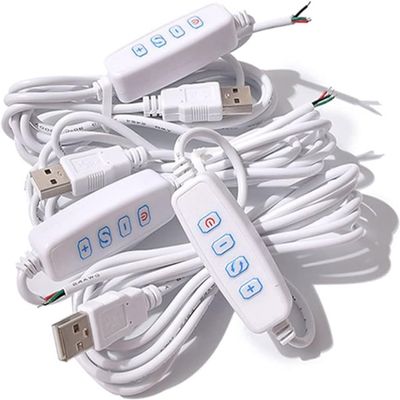 1 Pcs White DC5V USB LED Dimmer Extension Cable with On/Off Switch Adapter LED Dimming Controller for LED Light Bulb Lamps USB-Port Power Cable for Led Light Bulb Lamps