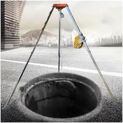 WXPWAMZ Rescue Tripod Tripod Kit for Confined Spaces, Aluminum Emergency Tripod for Flue/Tunnels/Sewers Confined Space Tripod(Cable Length: 30m/98.4ft)