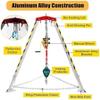 Rescue Tripod Tripod System with Safe Belt, 1200LBS Winch Confined Space Falling Protector Bracket for Sewers, Cellars Confined Space Tripod view 4