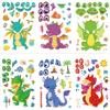 24 Sheet Dragon Stickers,Make Your Own Dragon Sticker for Kids,Cartoon Make-a-face Sticker,Girls Boys Dragons Birthday Party Decorations, DIY Party Favor Supplies,Art Craft Party Supplies(Long) view 2