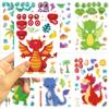 24 Sheet Dragon Stickers,Make Your Own Dragon Sticker for Kids,Cartoon Make-a-face Sticker,Girls Boys Dragons Birthday Party Decorations, DIY Party Favor Supplies,Art Craft Party Supplies(Long) view 4