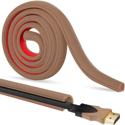 RPXRPXSide Open One Cord Cable Raceway Wire Cover for Cords, Our Cable Track is Best Suited for one Wire (Diameter <0.27"),Wire Raceway Management Cable Concealer Channel (Brown, 39in)