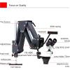 10X/20X Jewelry Micro Inlaid Mirror, LED Diamond Stereo Microscope with 77mm Bracket, 75mm Lens Circle and 0.5XObjectives, Adjustable 7X-45X Focal Length and 160mm Working Distance, for Gem view 2