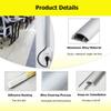 3.3 Ft D Channel Cable Concealer, Aluminum Alloy Ethernet Cables Conduit Pc Cords Hider Self Adhesive Wires Management Kit(Silver,Outer Width 39.5mm) view 3