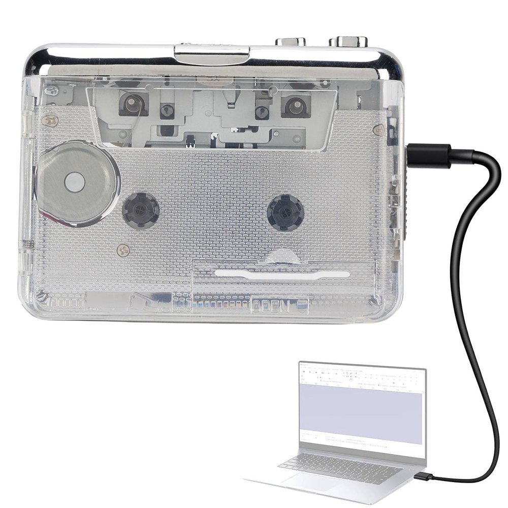 Serounder Portable Cassette Tape Player, Stereo USB Cassette to MP3 Converter with Auto Reverse and Copper Flywheel, with 3.5mm Noise Canceling Headphone for PC Laptop