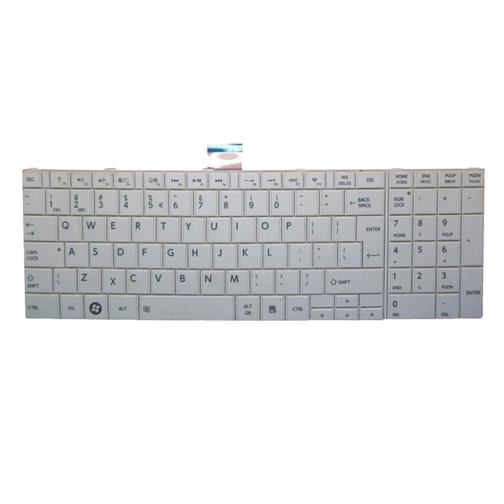 English US Laptop Keyboard for Toshiba Satellite C850 C850-11V C850-13C C850-16R C850-19D C850-1CE C850-1DD C850-1DH White Big Enter