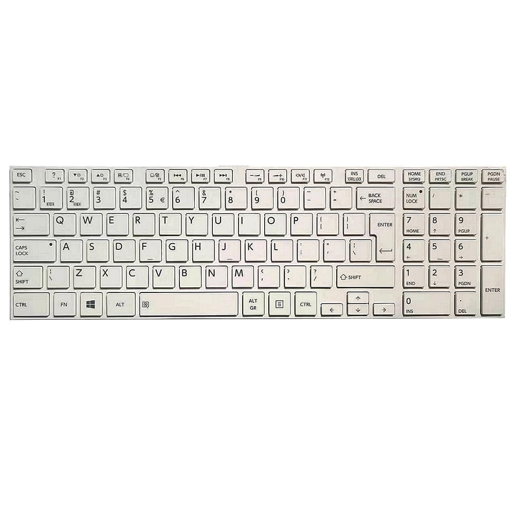 English US Laptop Keyboard for Toshiba Satellite C70-A C70-A-15K C70-A-15U C70-A-162 C70-A-16J C70-A-16N C70-A-170 C70-A-17R Big Enter White with Frame