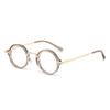 Onrtry Fashion Small Round Blue Light Blocking Glasses for Women Men Metal Frame Eyewear Glasses(Grey&Gold) view 1