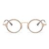 Onrtry Fashion Small Round Blue Light Blocking Glasses for Women Men Metal Frame Eyewear Glasses(Grey&Gold) view 4