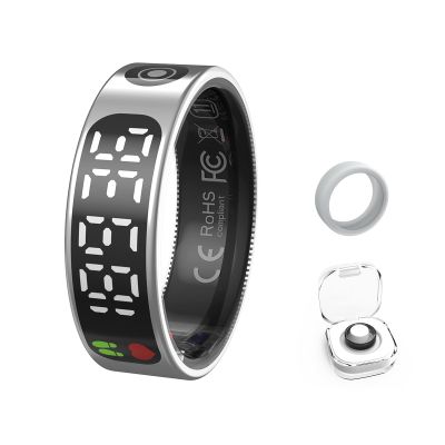 OVLOKS Smart Rings for Men & Women,Tracker with Fitness Health Sleep Blood Pressure Step,Smart Wearable,iOS & Android CompatibleNon-Subscription (Silver, 11)
