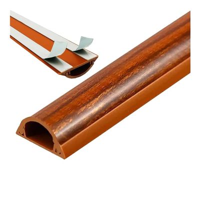 3.3' D Channel Cord Cover Walnut Color, Half Round Cable Concealer/Wire Hider Management Kit for Floor Wall, Bedroom Office(Store 3 Cables)