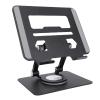 EBTOOLS Tablet Stand, 360 Rotating Base, Dual Rod Adjustable Aluminum Desktop Holder, Adjustable and Foldable, for 5.8 to 12.9 Inch Tablets, Electronic Book Reader, Smartphone (Black) view 1