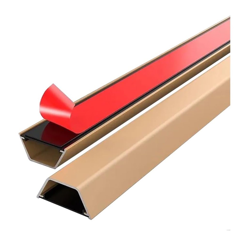 100 CM Aluminum Metal Surface Cable Raceway/Concealer, Self-Adhesive Floor Cable Covers Cords/Wire Management Kit for Home Office(Gold,W 20mm)